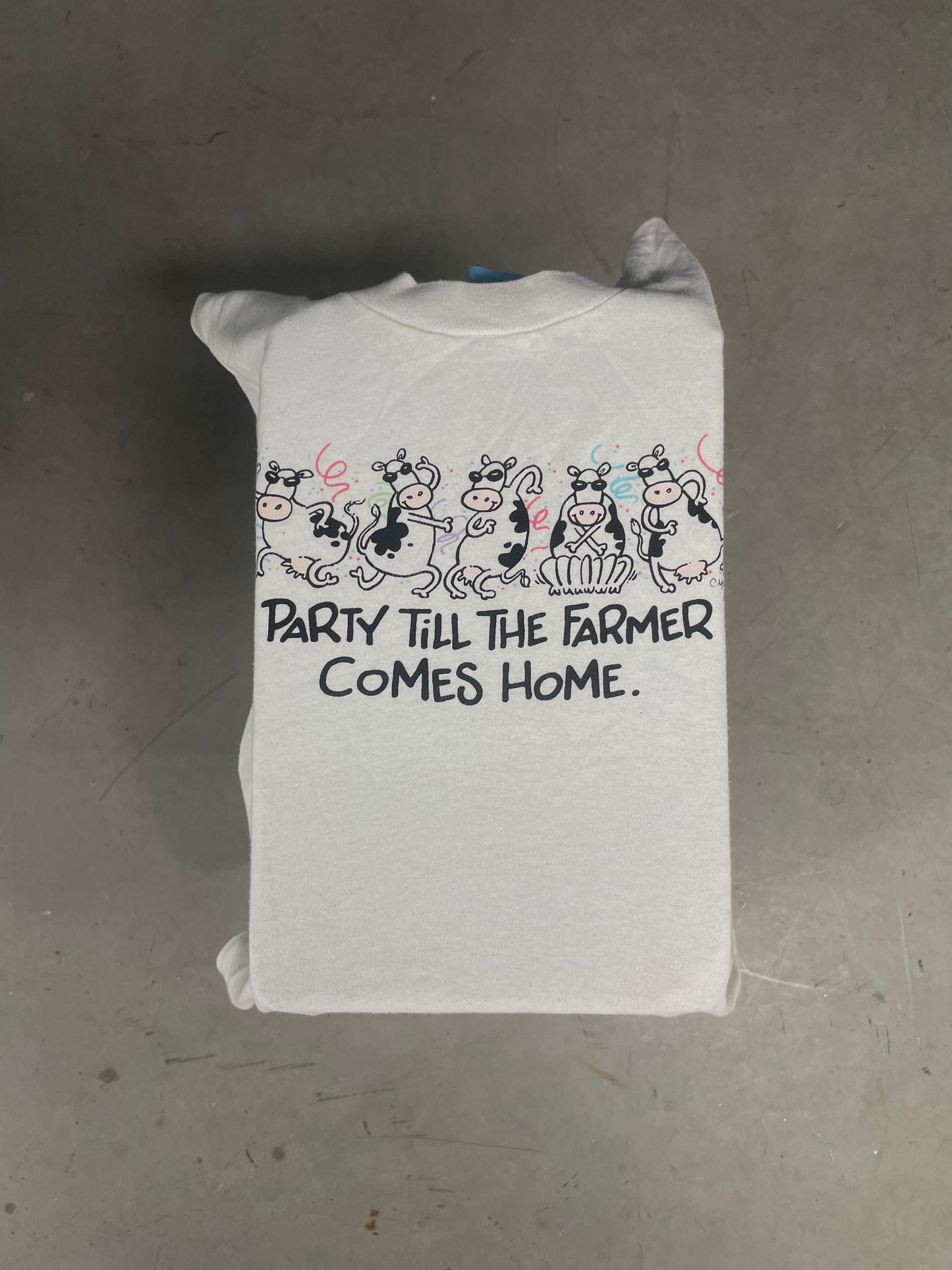 1990S "PARTY TIL THE FARMER COMES HOME" TEE XL