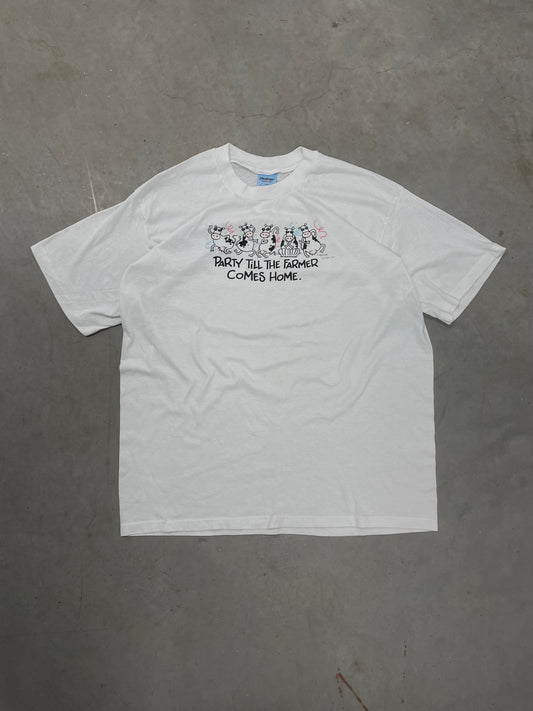 1990S "PARTY TIL THE FARMER COMES HOME" TEE XL