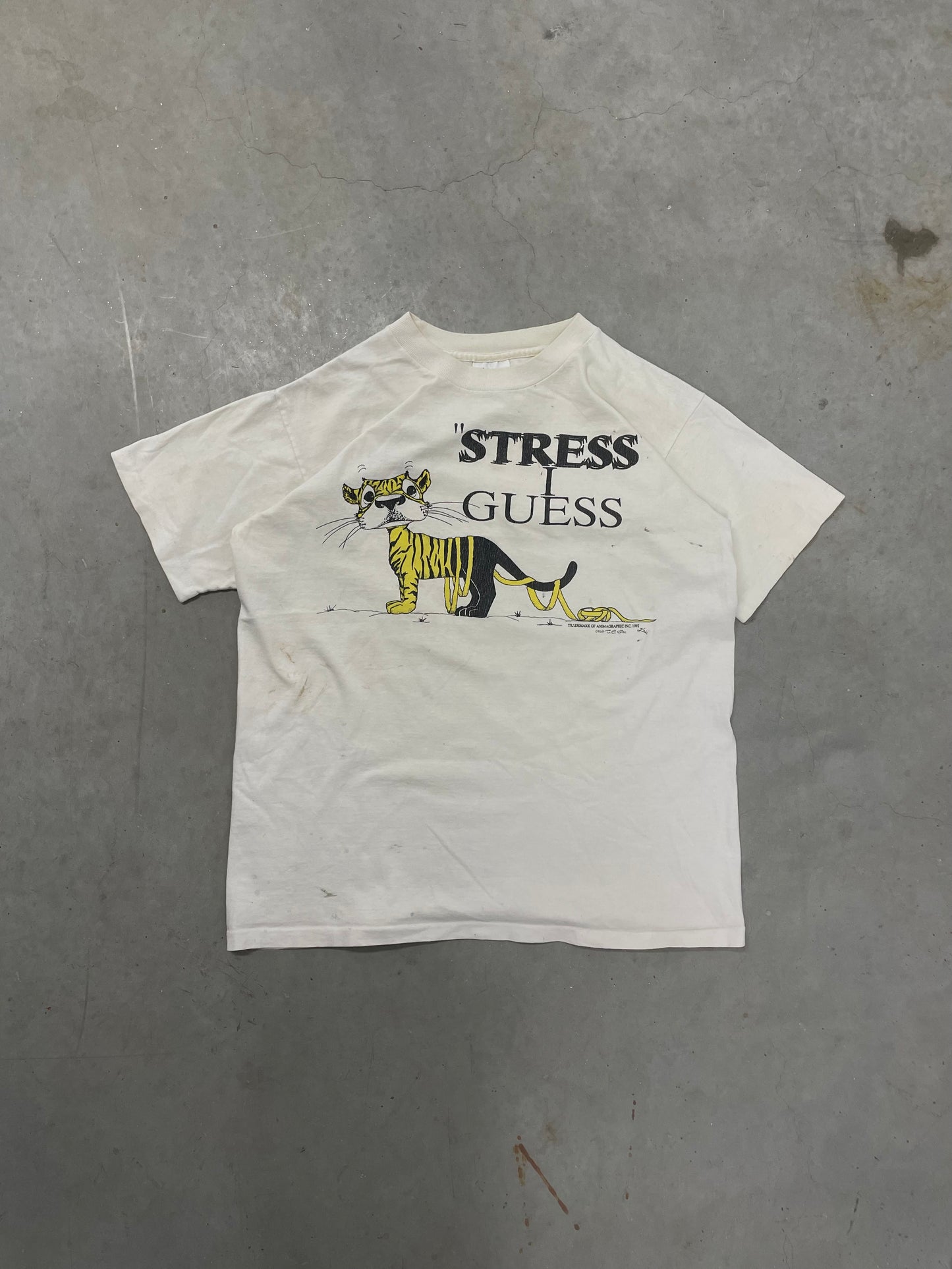 1992 "STRESS I GUESS" TEE MEDIUM